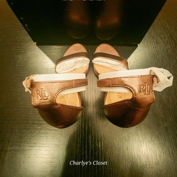 Lauren Ralph Lauren Allie Ankle-Strap Logo Open-Toe Dress Heels 5.5B NWB - Picture 5 of 12